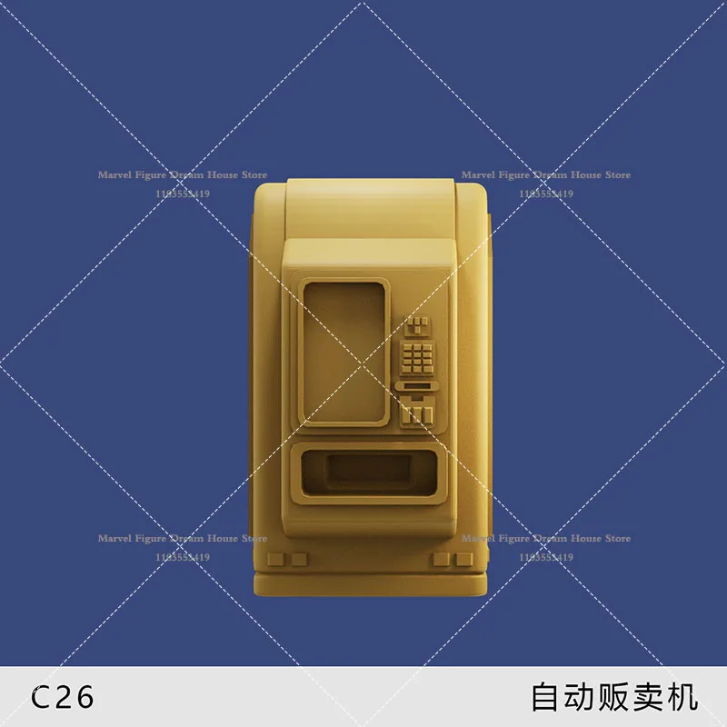 1/64 Miniaturowa Scena Cyberpunkowa Akcesorium Lalka Biały Model Niepomalowany Model Automatu Sprzedającego Pasuje do Figurki Akcji Min