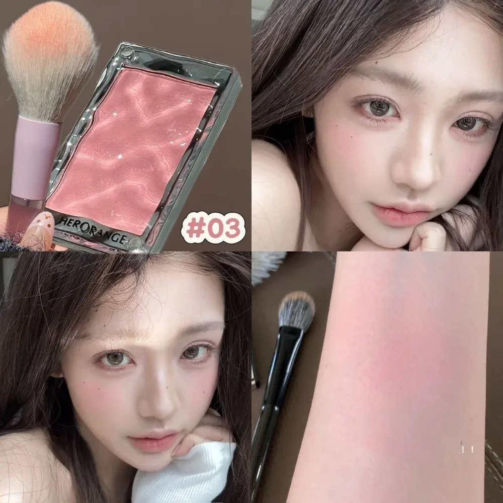 Pink Matte Shimmer Highlighter Palette Lasting Smudge-proof Cheek Blush‌ Waterproof Powder Blush Highlighter‌ Cosmetic