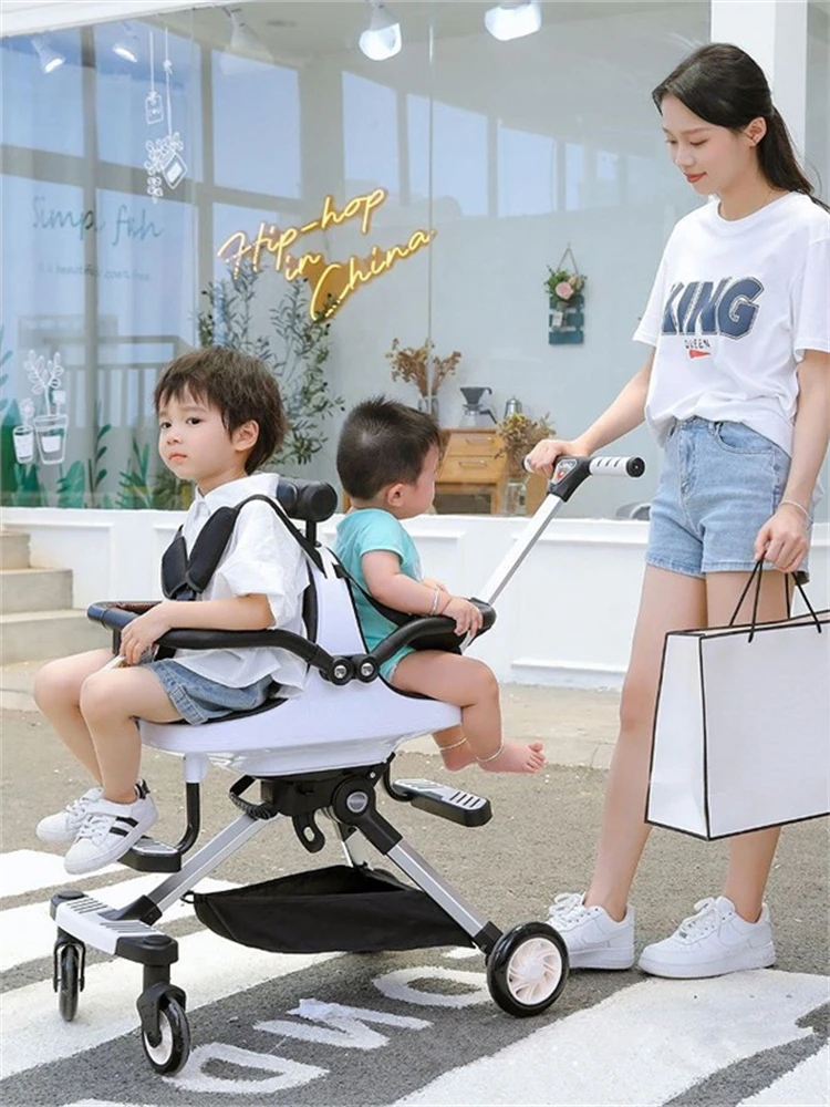 Twin Baby Portable Double Stroller High Landscape Two-Child Stroller Lightweight Folding Baby Stroller