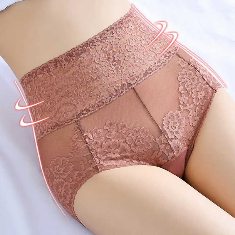 New Sexy Lace High Waist Panties Women Underwear Lingerie Female Ultra-thin Seamless Breathable Briefs Comfortable Underpants