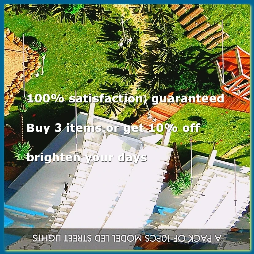 ●10 pcs Model LED Street Lamp Lighting Single Head Train Layout Landscape 1: 100