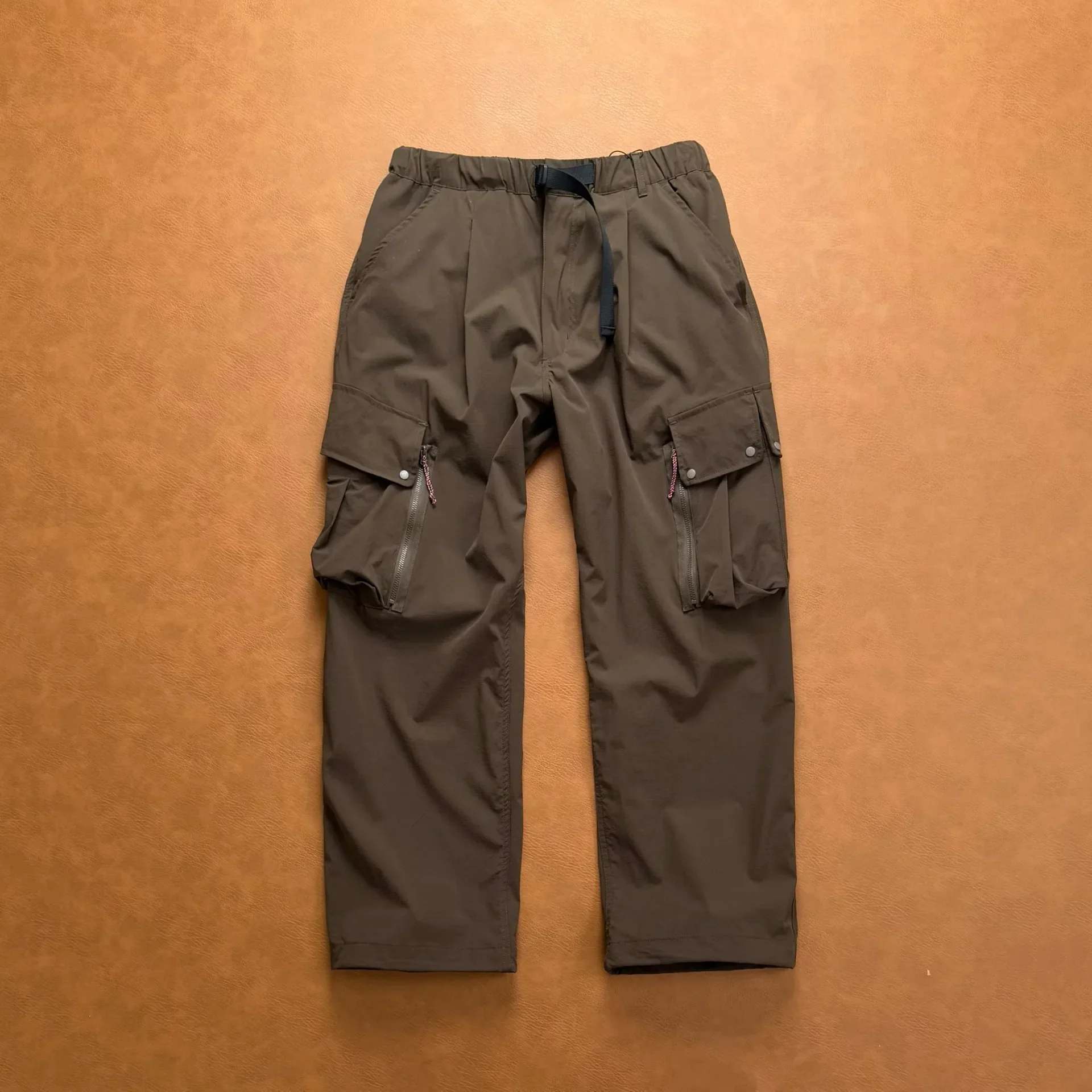 Japanese outdoor buckle belt multi-pocket design, adjustable trousers, outdoor tooling, casual trousers