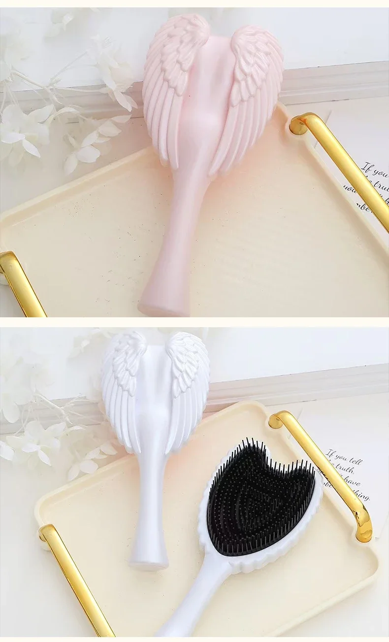 Professionelle Mini-Tangle-Angel-Haarbürste, antistatische Haarbürste, Entwirrungsbürste mit Luftkissen für Salon-Friseurwerkzeuge – Detail 8