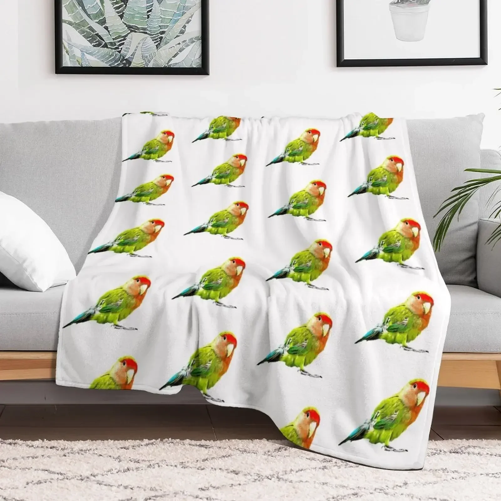 Love Birds Peachface Lovebird Throw Blanket Flannel Camping Hairy Blankets