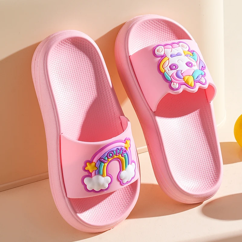 Toddler Girl Slippers 2 to 3 4 5 6 7 8 9 Years 2025 Fashion Cute Children Slippers Unicorn Home Slipper Indoor Summer Kids Shoes