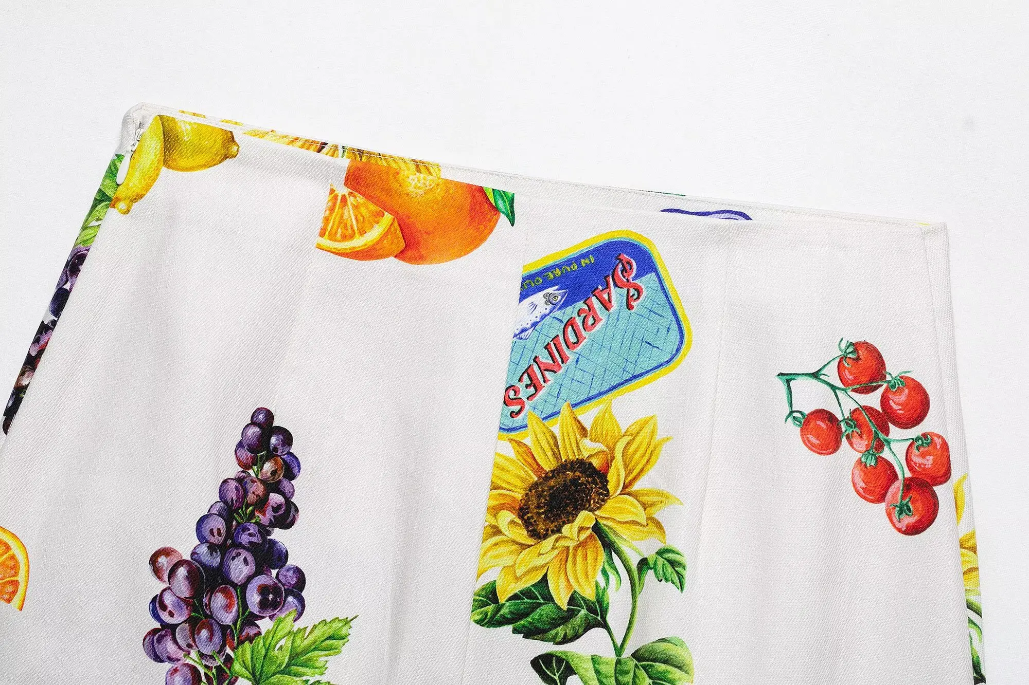 Zevity 2025 Women Fashion Floral And Fruit Print A Line Mini Skirt Faldas Mujer Female Side Zipper Casual Vestidos QUN9202