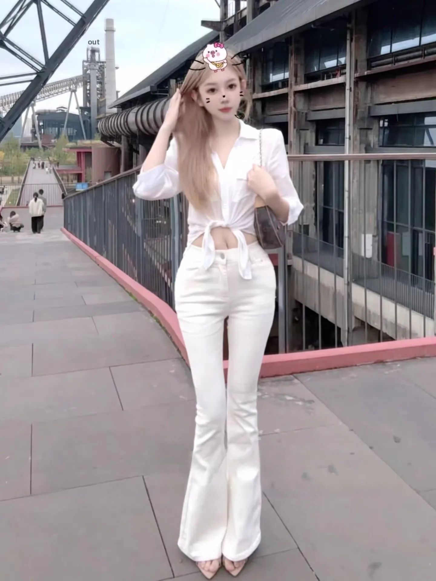 

Korean Sle High Waist Cotton Stretch Denim Pants Women's Autumn Winter Bell Bot Jeans Tightening Hip Lifting Slimming Lo...