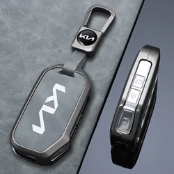 Funda de cuero para llave remota de coche, carcasa de aleación de Zinc para Kia Sportage Ceed Xceed Sports K5 Seltos 2019 2020 2022 2023