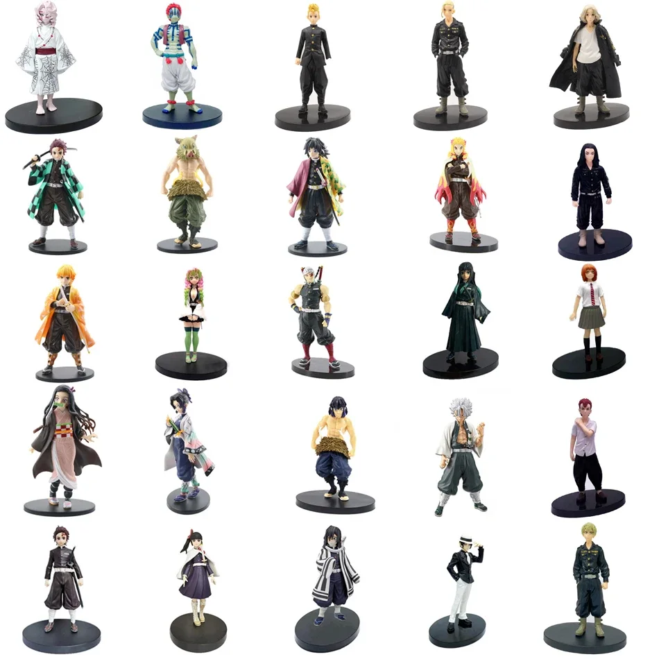 Anime Demon Slayer Figure Kamado Tanjirou Nezuko Action Figures PVC Model Toys Zenitsu Figurine Inosuke Kimetsu No Yaiba Figura