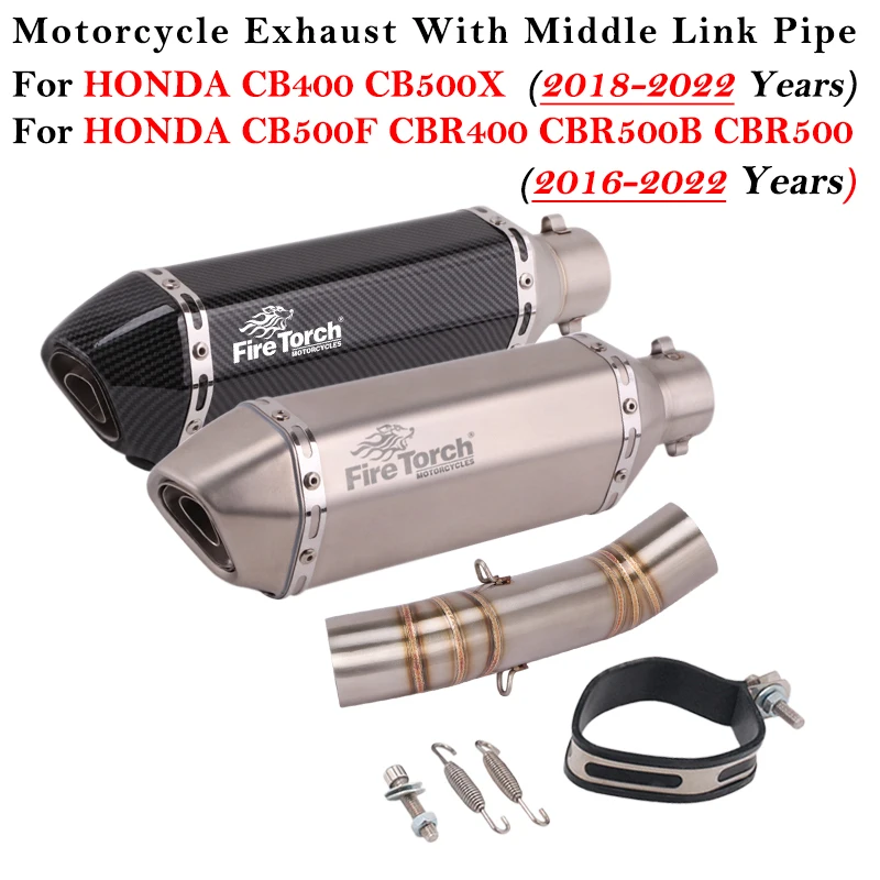 

Motorcycle Exhaust Escape Modify Middle Link Pipe GP Moto Muffler DB Killer For Honda CB400 CBR400 CB500F CB500X CBR500 CBR500R