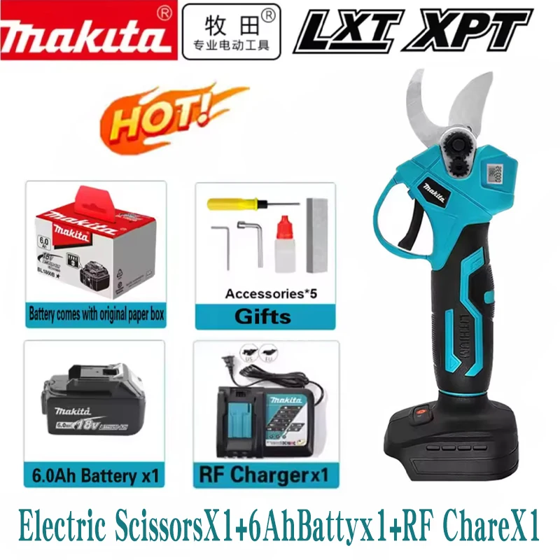 ✂ 100% Originele Makita Schaar Borstelloze Elektrische Snoeischaar Tuin, Gereedschap Branche Cutter Draadloze Elektrische Tuin Fruit Tre