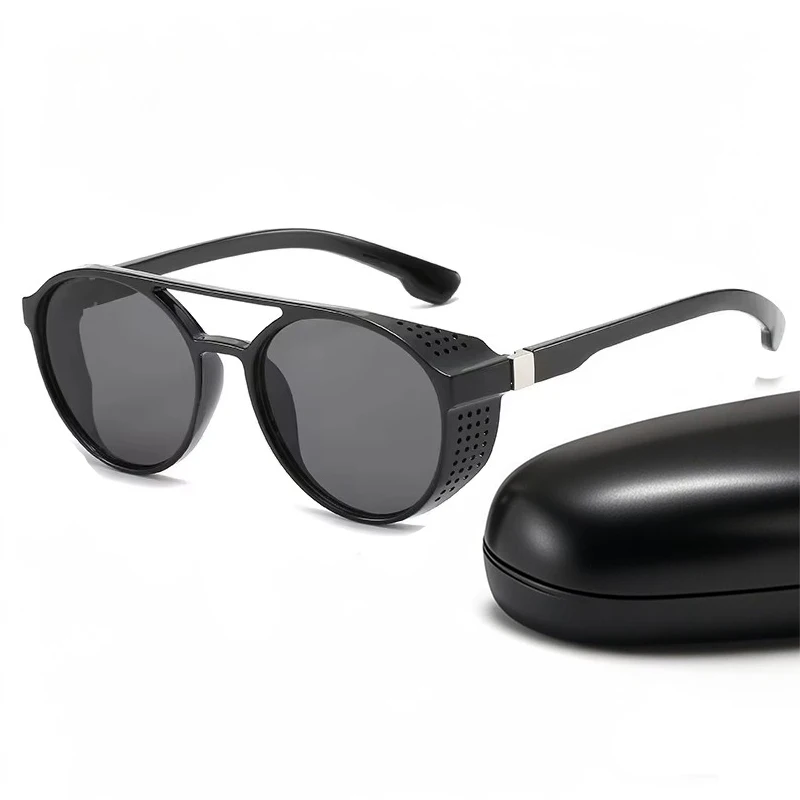 

Солнцезащитные очки в круглой оправе в стиле стимпанк для мужчин и женщин, классические винтажные черные солнцезащитные очки для спорта на открытом воздухе, модные трендовые мужские очки 2025