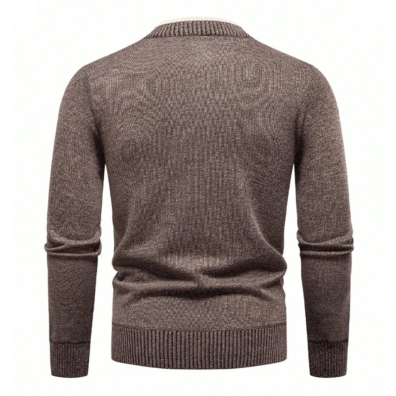 Mens Knit Sweater Half Zip Collar Pullover Casual Sport Golf Sweaters American Size Male Autumn Winter Clothes