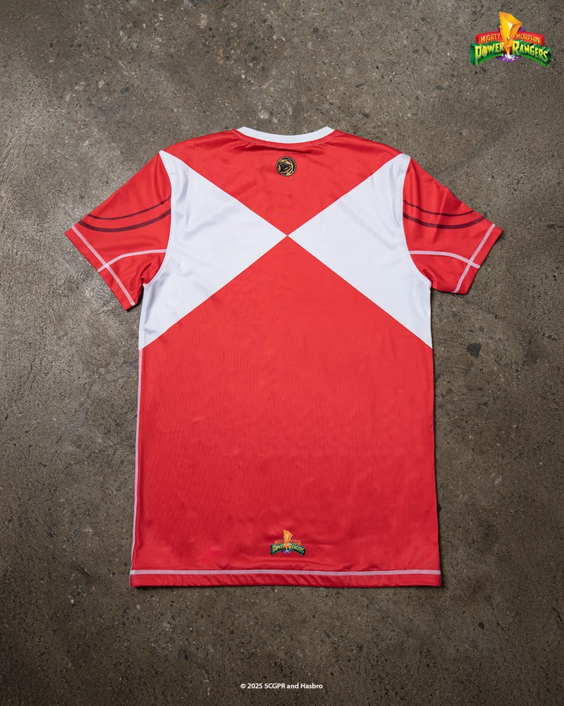 Retro Mighty Morphin Power Rangers Red Ranger MMA Sport-T-Shirt für Herren, Fitness-Training, ultratranspirierendes, schweißableitendes Workout-Top – Detail 7