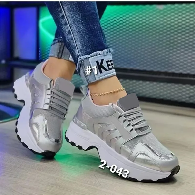 Women Shoes Sneakers Women White Vulcanize Shoes Plus Size 36-43 Female Platform Running Sneakers Ladies Black Casual Shoes