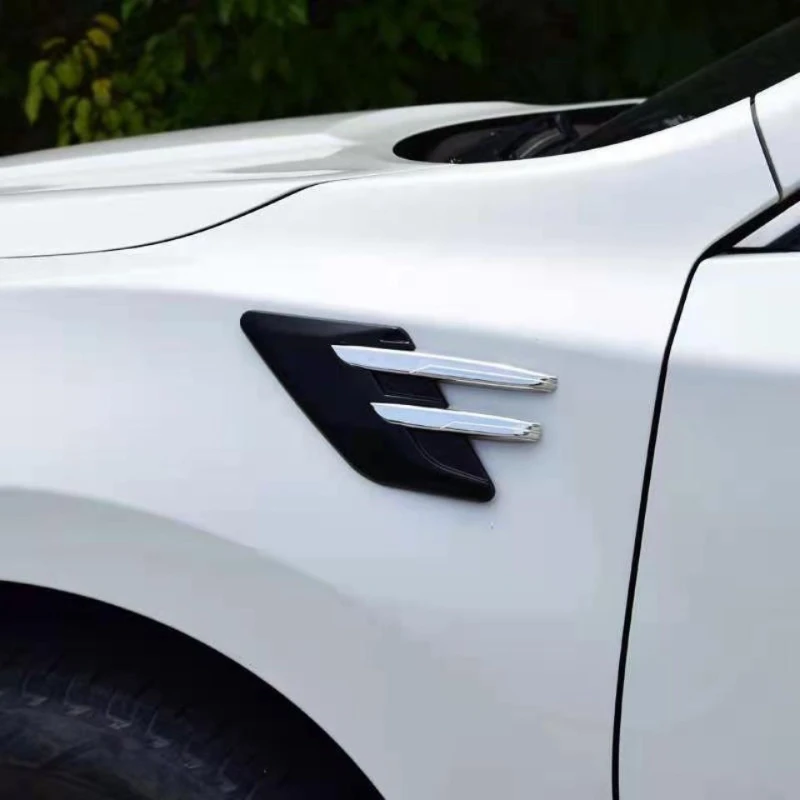 ABS ملصقات لتزيين فتحات تهوية السيارة ، خياشيم قرش جانبية عالمية ، ديكورات محاكاة تعديل غطاء محرك السيارة ، قطع غيار السيارة الخارجية