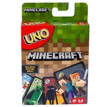 UNO co-markalı Minecraft kartları aile eğlence parti çevre birimleri seyahat kurulu oyunları taşınabilir bulmaca Poker hediyeler toptan