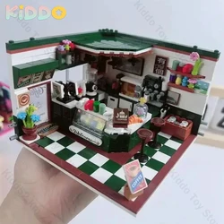 Mini City Street View Coffee Shop Bar Hair Salon Blocks Bricks Creative 3D Puzzle Room Model Toys Friends Children Birthday Gift