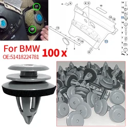 100pcs 51418224781 For BMW E88 F45 E36 E46 E90 E91 F32 F33 F82 E60 E61 X1 E84 X3 E83 Car Door Panel Card Trim Cover Fixing Clips
