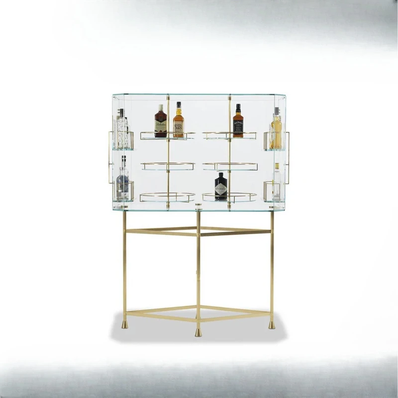 

Storage, dining side cabinet, living room, villa, modern light luxury, high-end tempered glass
