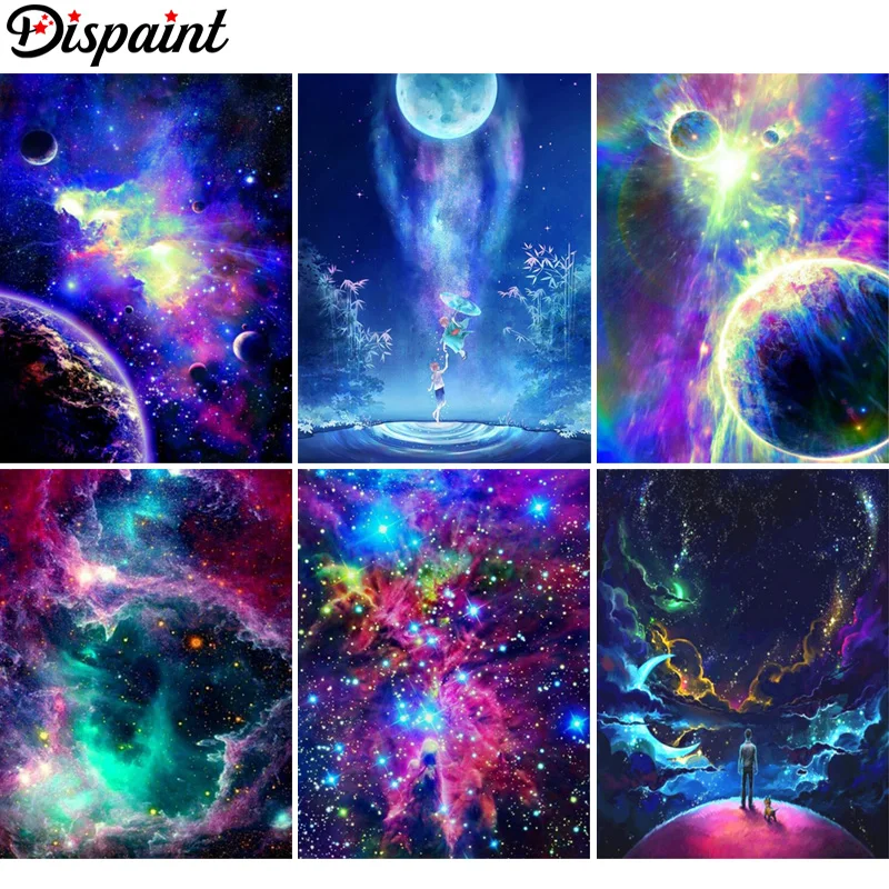 

Dispaint Full Square/Round Drill 5D DIY Diamond Painting "Starry Sky" 3D Embroidery Cross Stitch 3D Home Decor Gift