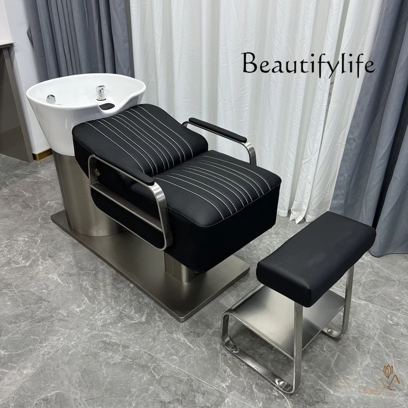 Hair Saloon Dedicated Shampoo Chair Lying Half Hairdressing Flushing Bed