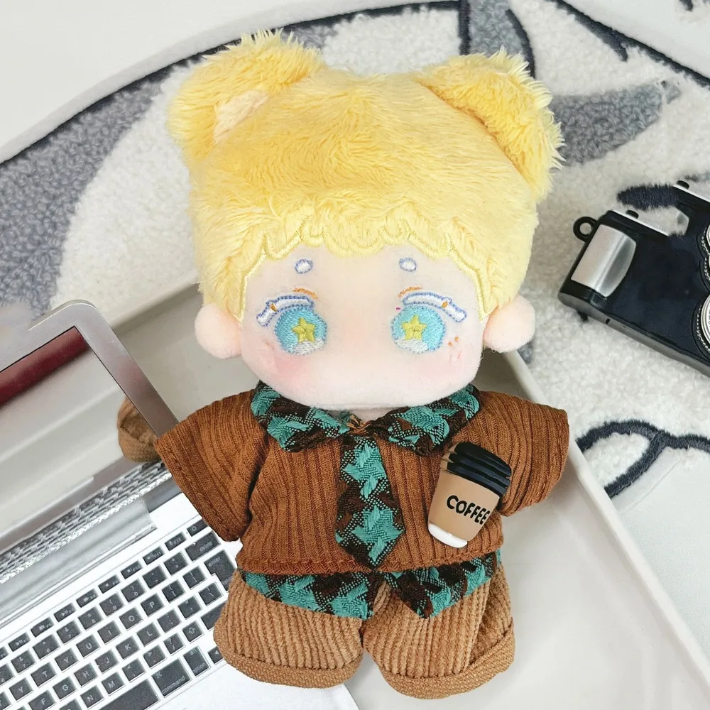 1 zestaw Kamizelka Swetrowa Ubranka dla Lalki Bawełnianej 20cm Szorty Jeansowe Mundurek Szkolny Ubranka dla Lalki Bawełnianej Mini Ubranka dla Lalek Modnych