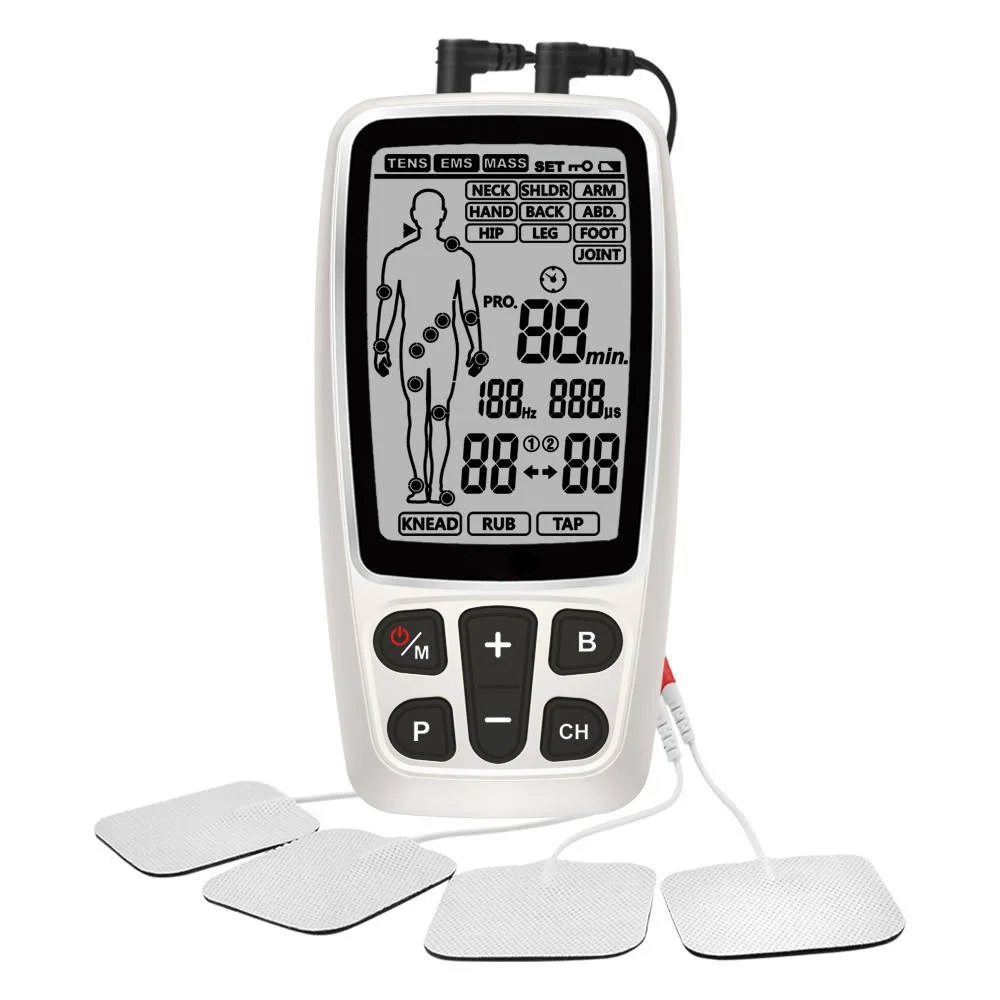 Multifunctional 3‑in‑1 TENS EMS Rechargeable Dual‑Channel Electric Massager Body Muscle Stimulator for Pain Relief