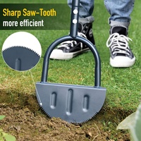 Manual Hand-Cutting Lawn Edger Tool - Half-Moon Serrated Edge Design, Durable Iron Construction for Grass
