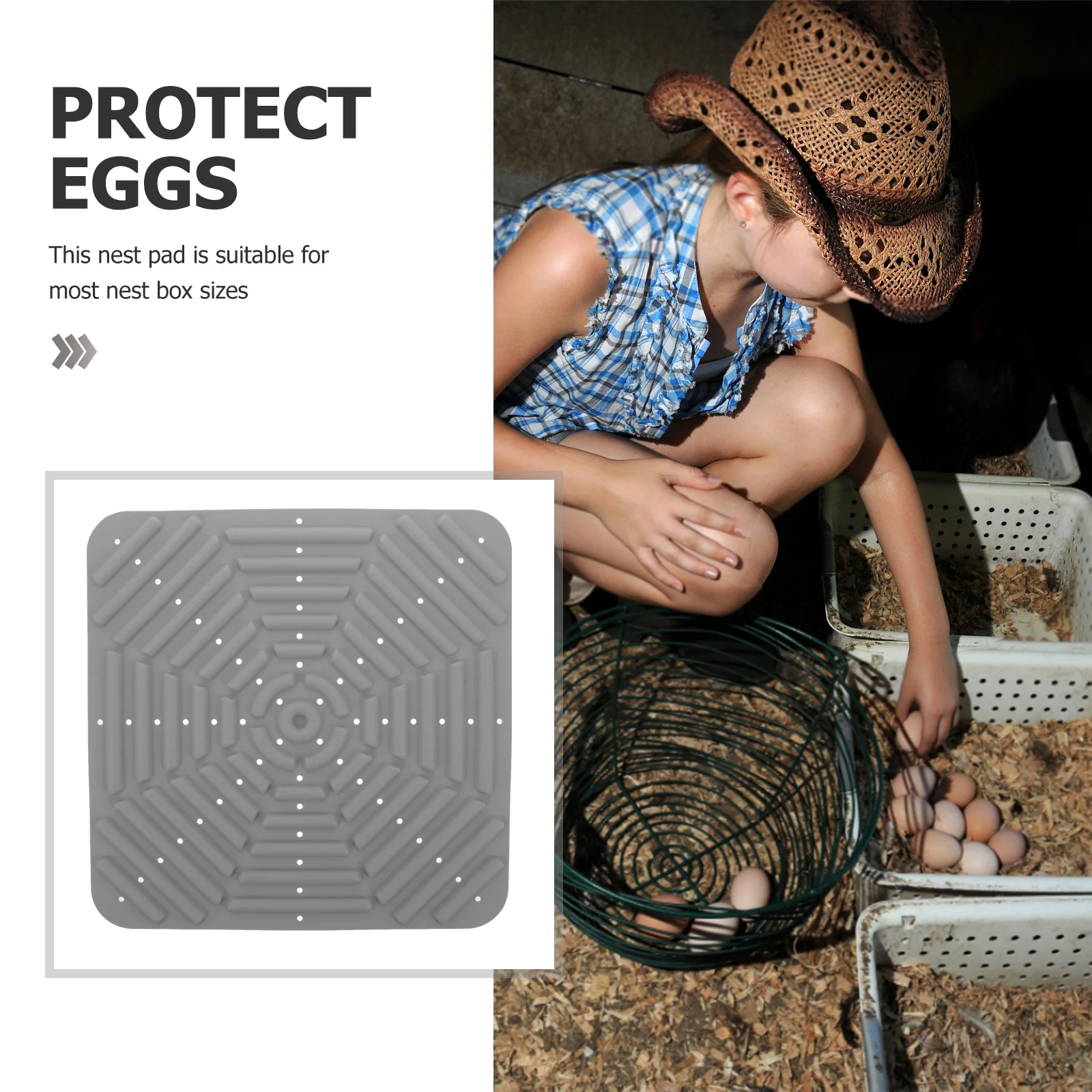 

Chicken Coop Silicone Nesting Mat Reusable Egg Protection Pad for Nest Box Easy Clean Chicken Nest Pads Nesting Pads