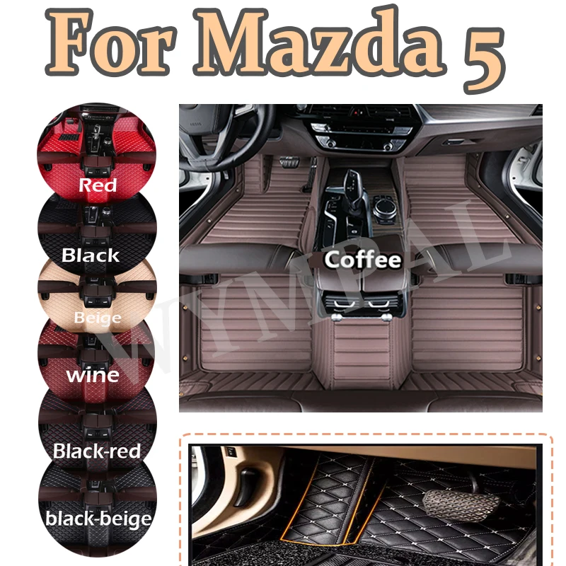 

Luxury Custom Car Floor Mats For Mazda 5 2008 2009 2010 2011 2012 2013 Auto Automotive Leather Men Women Car Mats Full Cover pad