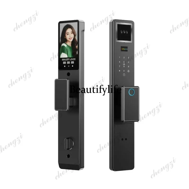 Door lock 3D face fingerprint lock Visual intercom Household electronic password lock Universal type
