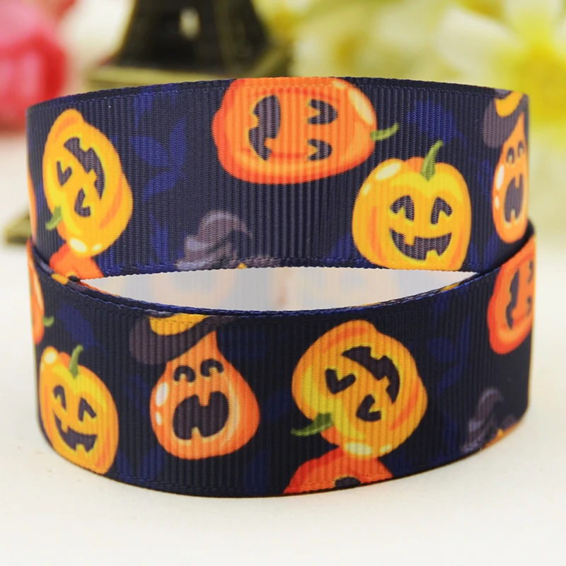 22mm 25mm 38mm 75mm Halloween cartoon printed Grosgrain Ribbon party decoration 10 Yards satin ribbons