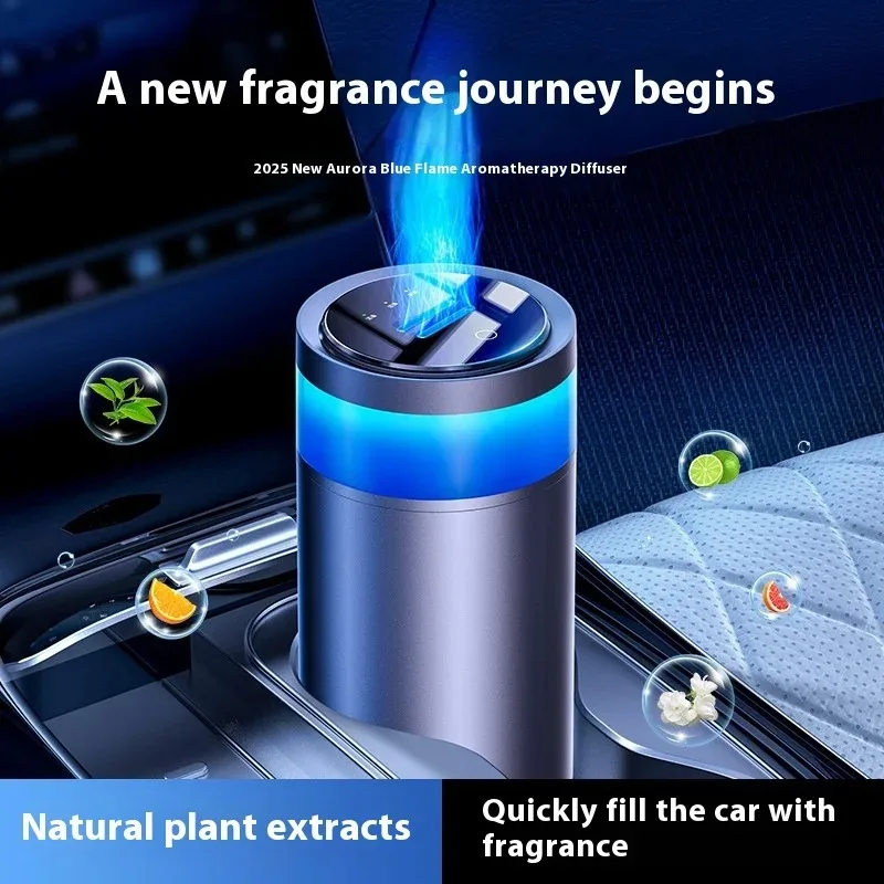 

Overseas Hot-Selling Chinese-English Smart Aromatherapy Diffuser Private Mold Odor Removal Automatic Spray Aurora Blue Flame Car