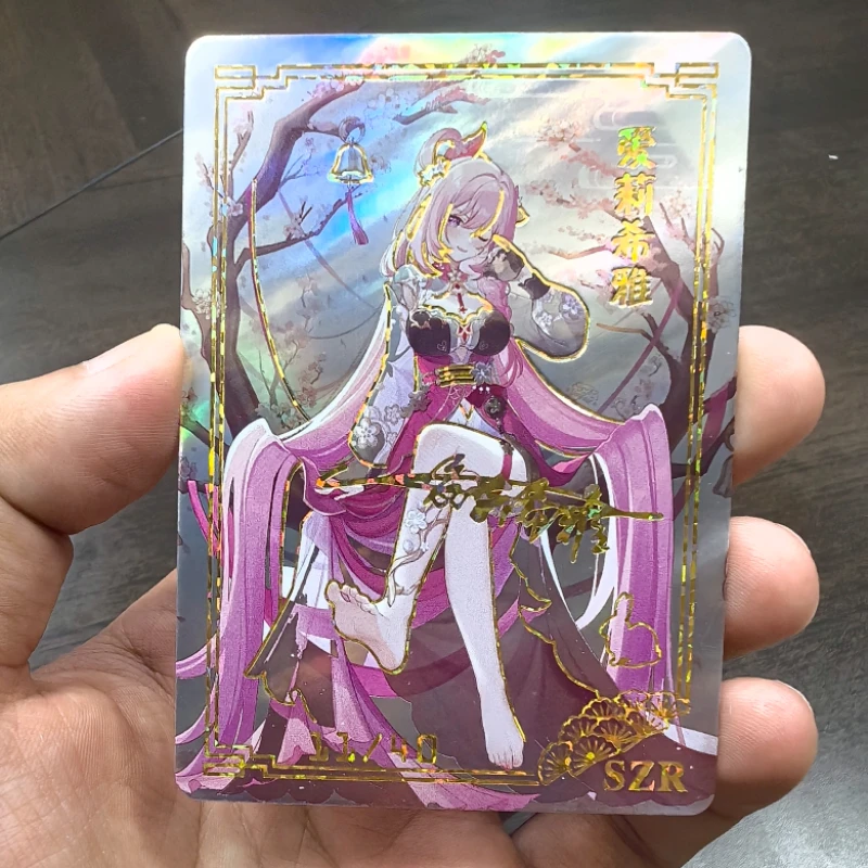 Genuine Goddess Story popular anime and game rare and sexy beauty around szr colorful flash collection card boy hobby toy gift