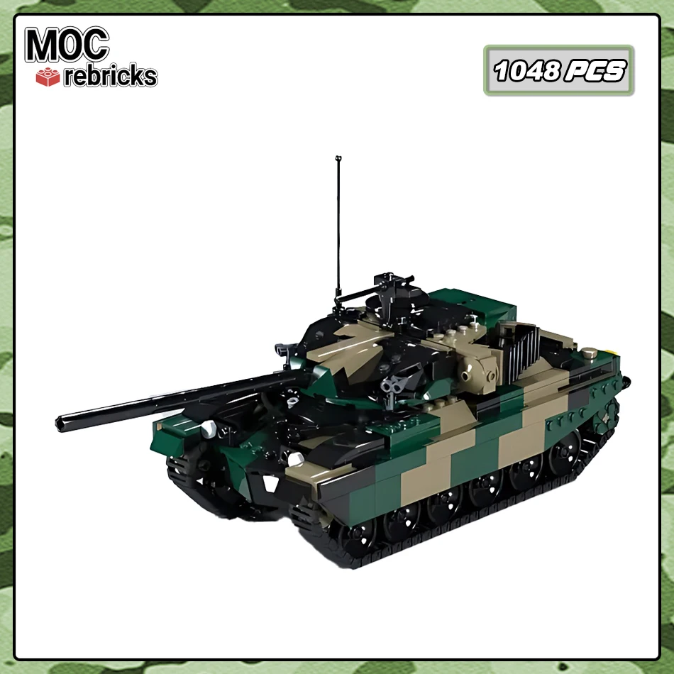 Main Battle Tank Chieftain MBT Building Blocks Model Army Armed Tanks Assembly Technology Bricks Kids Birthday Gifts Toys