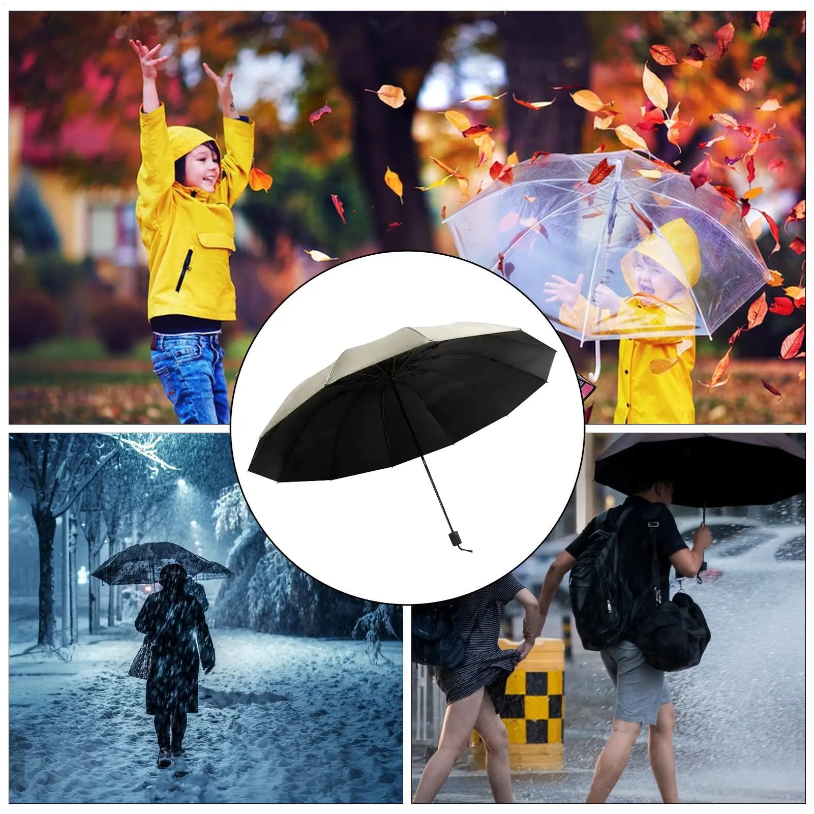 

Windproof Umbrella Parasol Heavy-Duty 12-Rib UV Protection Large Windproof Travel Umbrella Lightweight For Outdoor Sun Golf Dorm