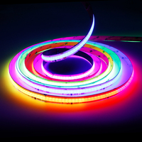 WS2812 RGBIC COB LED Strip High Density Soft Full Color Tape Light 5V/12V/24V SPI Addressable Smart lighting bar White/BlacK PCB