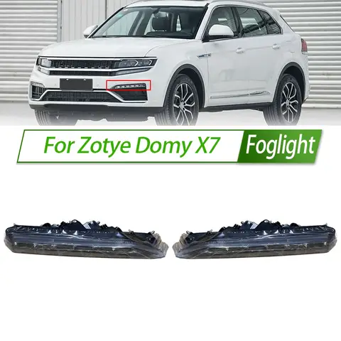Para zotye domy x7 foglight carro conjunto de luz nevoeiro led/halogênio amortecedor dianteiro nevoeiro kit substituição com habitação à prova dwaterproof água