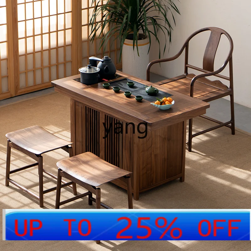 

LH balcony small tea table three-piece set small light luxury household tea tray kettle