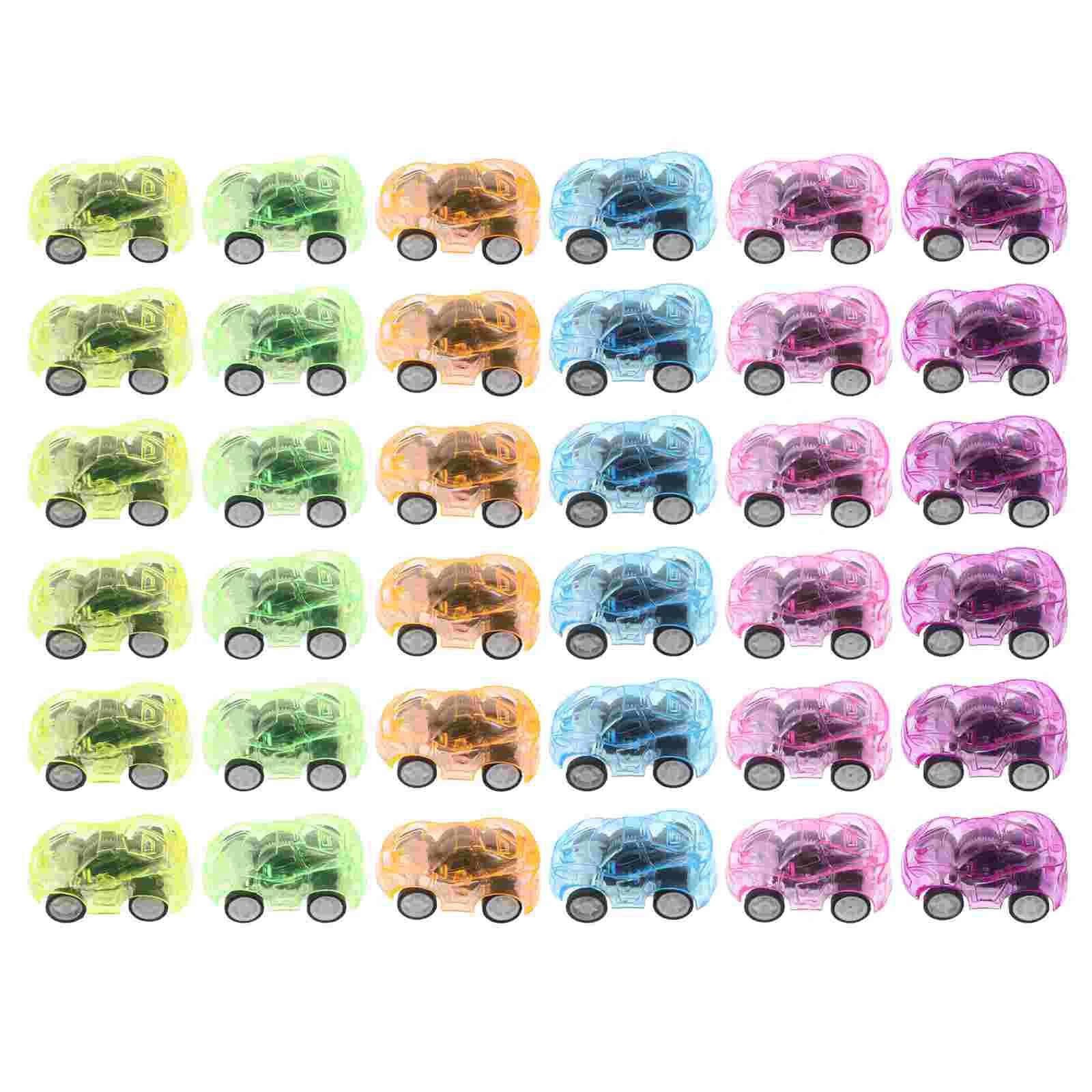 36PCS Kids Pull-Back Car Toy Mini Car Model Candy Color Car Toy Children Early Learning Toy (Random Color)