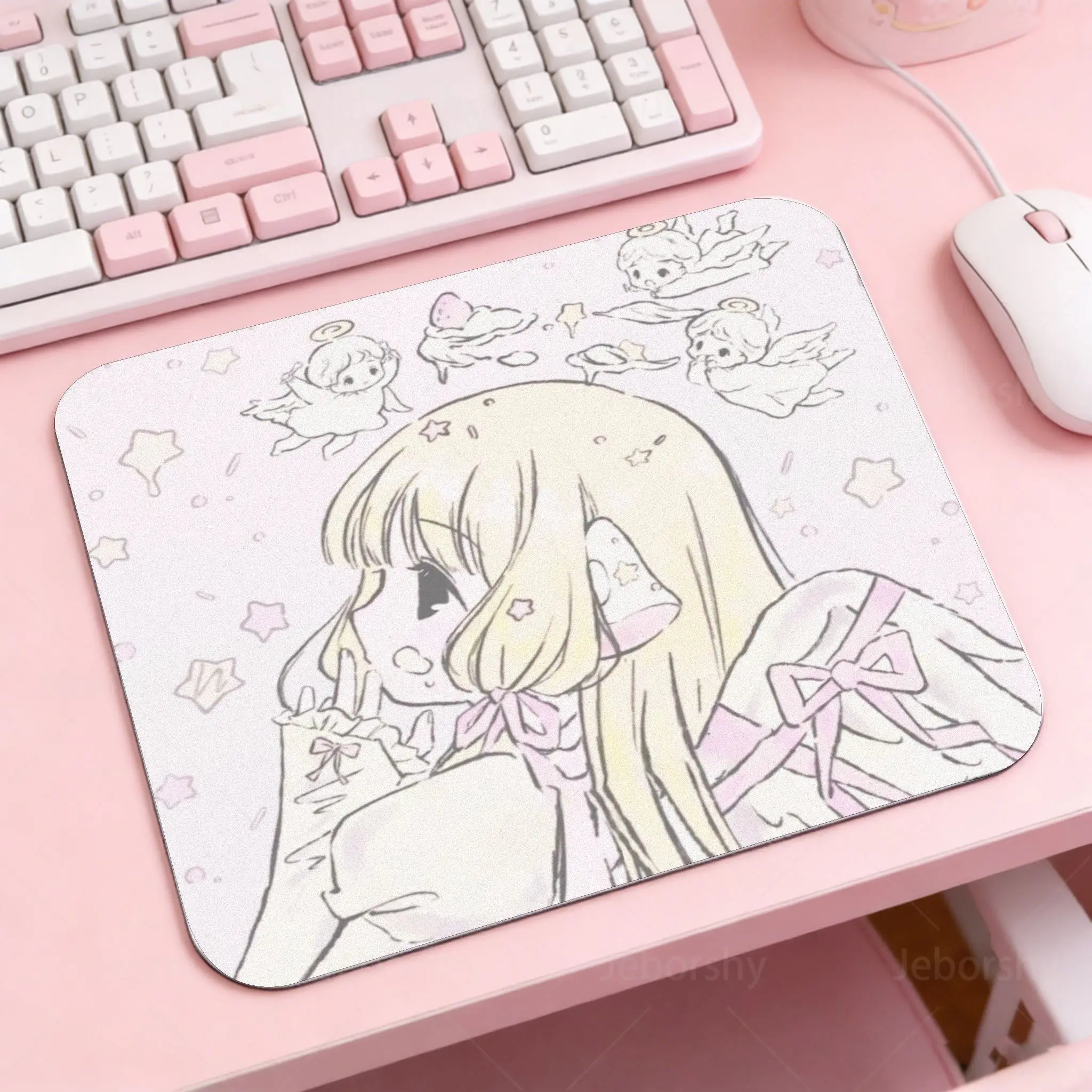 Alfombrilla de ratón Anime C-Chobits Cute Chii, alfombrilla de goma antideslizante para jugadores, alfombrilla de ordenador, decoración, alfombrilla de escritorio para ordenador portátil y oficina
