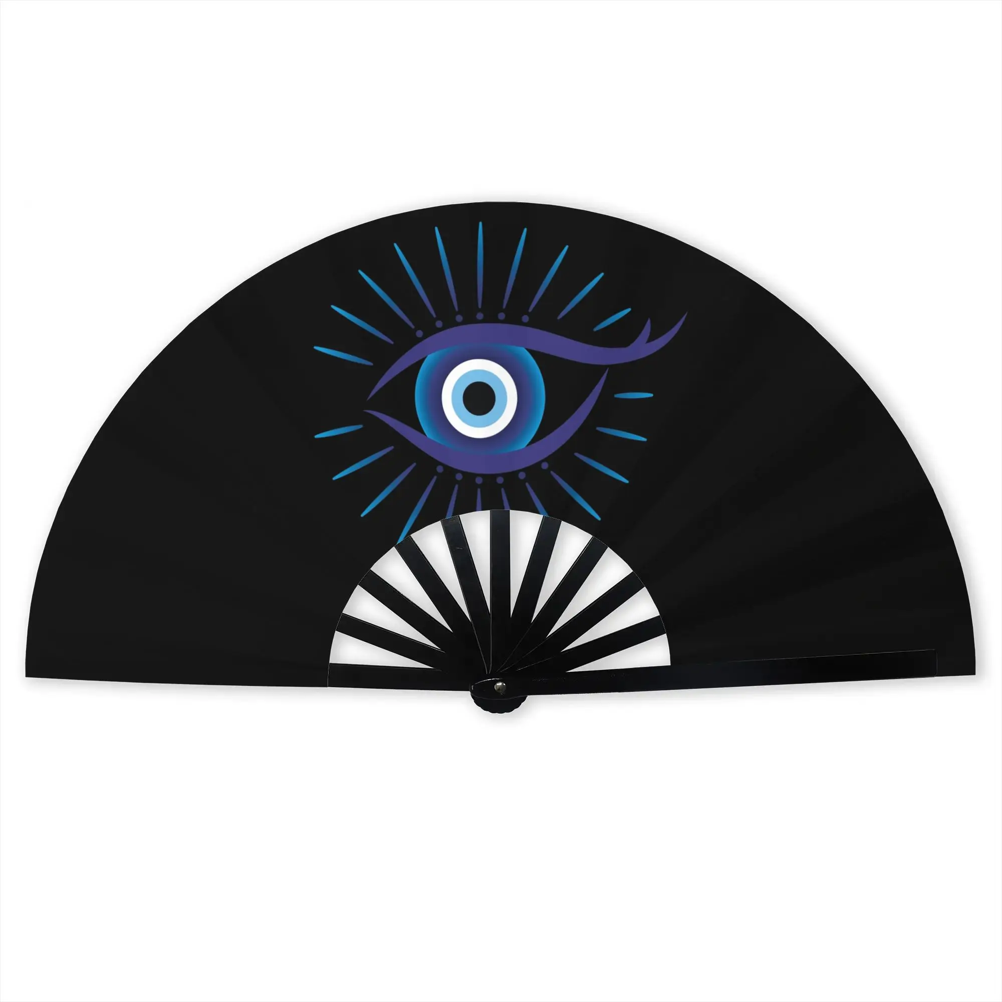 Evil Eye Traditional Folding Fan Oriental Art All Seeing Eye Charm Hamsa High-Quality Fans Gift  Exquisite Decorative Hand Fan