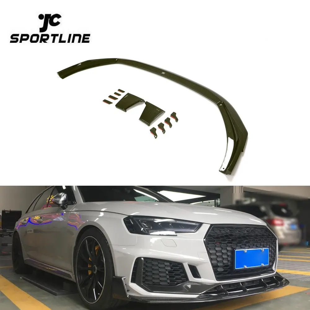 Modify Luxury Dry Carbon Fiber A4 Car Front Center Lip For Audi B9 RS4 2019
