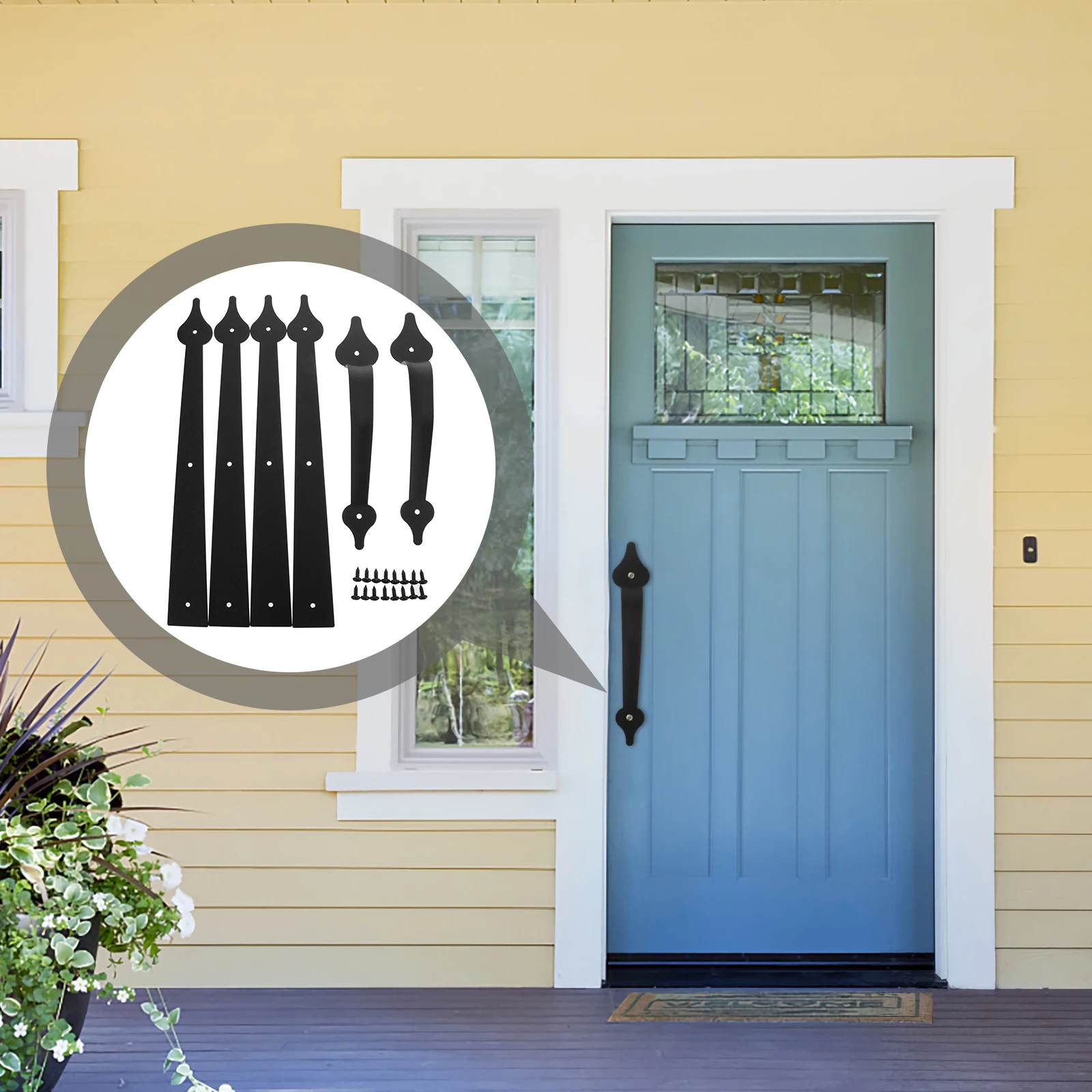 

Retro Iron Door Pull Warehouse Barn Door H Garage Granary Sturdy Durable Smooth Processing