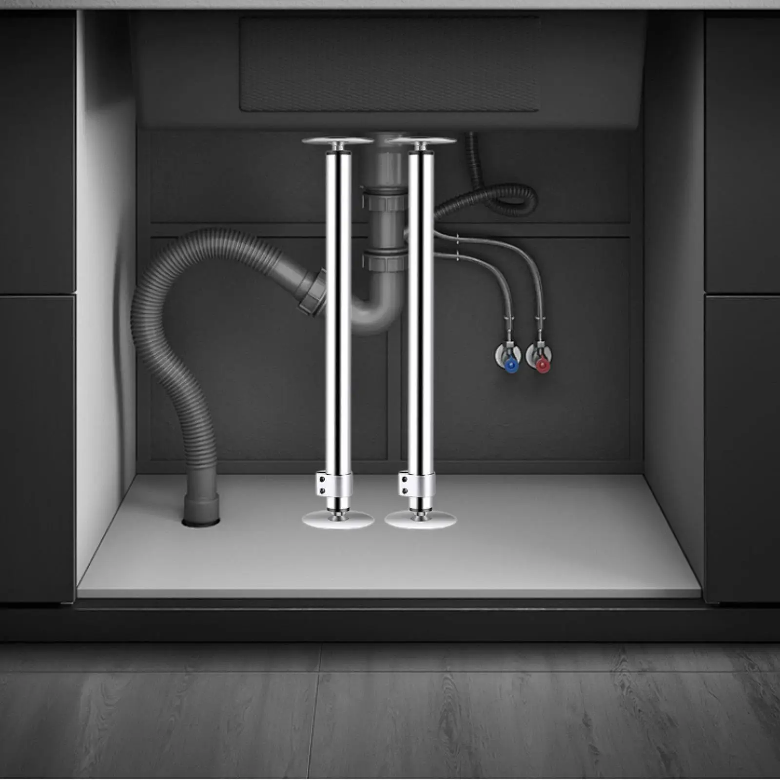 

Undermount Sink Brackets Adjustable Stable 41cm-72cm Repair Kit Sink Legs Sink Supports for Bathroom Kitchen Sink (1 Pair)