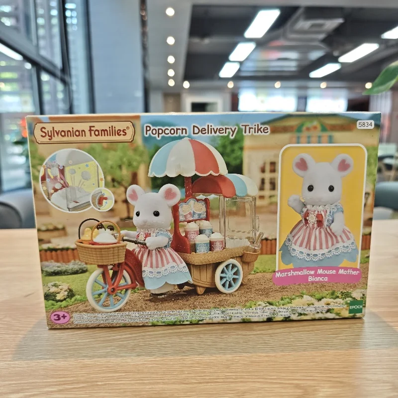 Sylvanian Families Calico Critters Filles Enfants Jouets Miniature Mignon Poupée Jouets Pour Enfants Fille Anime Figures Popcorn Livraison Tricycle