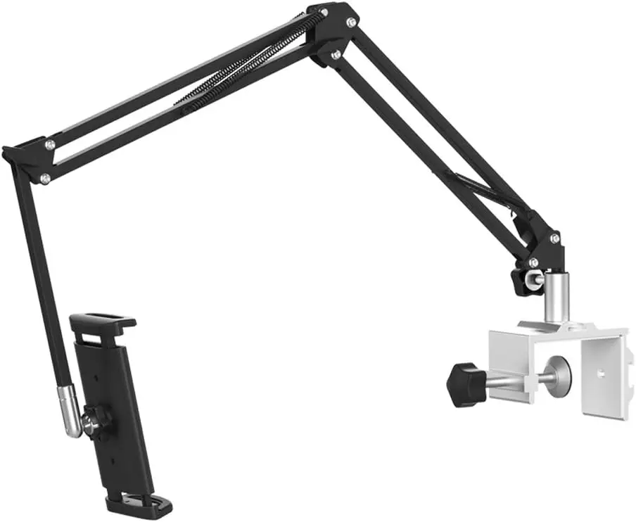

Universal Heavy Duty Phone Tablet Holder with 360° Rotation Flexible Arm Clamp Stand Black