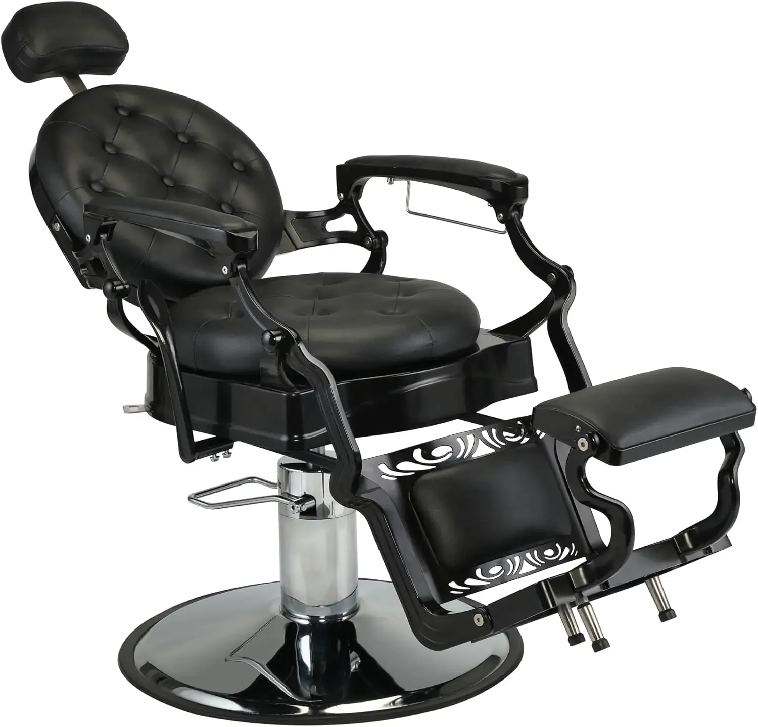 Professional Salon Chair Supports up to 440lbs with 135º Recline and Hydraulic Lift, Perfect for Hair Salon or Spa, Black