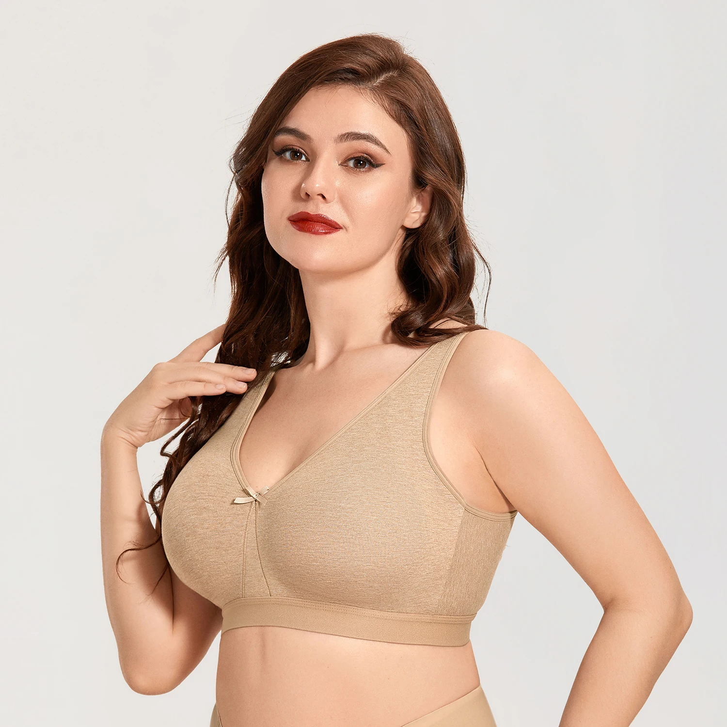 Women\'s Wireless Plus Size Smooth Cotton Bra Sleep Unlined Comfort Support